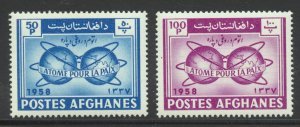Afghanistan Scott 462-63 MNHOG - 1958 Atoms for Peace Issue - SCV $1.45