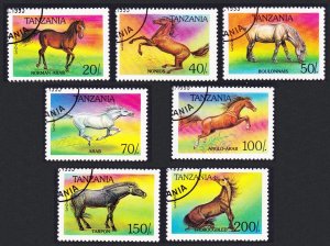 Tanzania Horses 7v 1993 CTO SC#1152-1158 SG#1710-1716