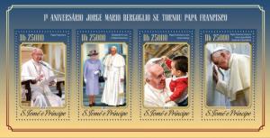 SAO TOME E PRINCIPE 2014 SHEET POPE FRANCIS st14601a