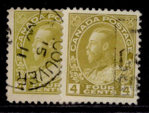CANADA GV SG249 + 249a, 4c SHADE VARIETIES, FINE USED.