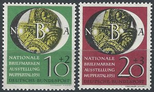 1951 Germania esposizione di Wuppertal 2v. MNH Unif. n. 27/28