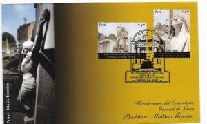 PERU 2008 FDC CEMETERY PRESTITER MATIAS MAESTRO IN LIMA BICENTENNIAL sc 1620-21