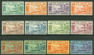 SG 52-63 New Hebrides 1938. 5c-10f set of 12. Lightly mounted/unmounted mint...