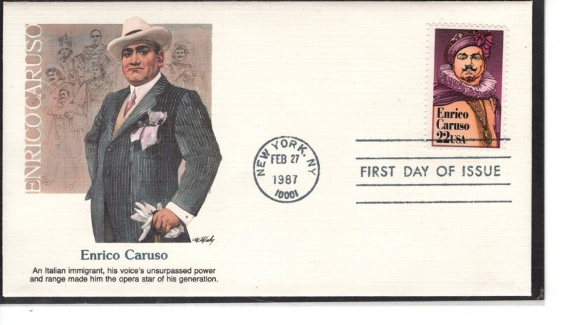 US  FDC 2250, Italian Opera Singer Enrico Caruso cachet, New York  ...   7503998