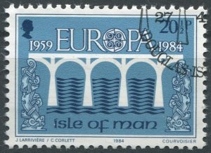 Isle of Man Sc#261 Used, 20½p bl & multi, Europa (C.E.P.T.) 1984 - Bridge, 2...