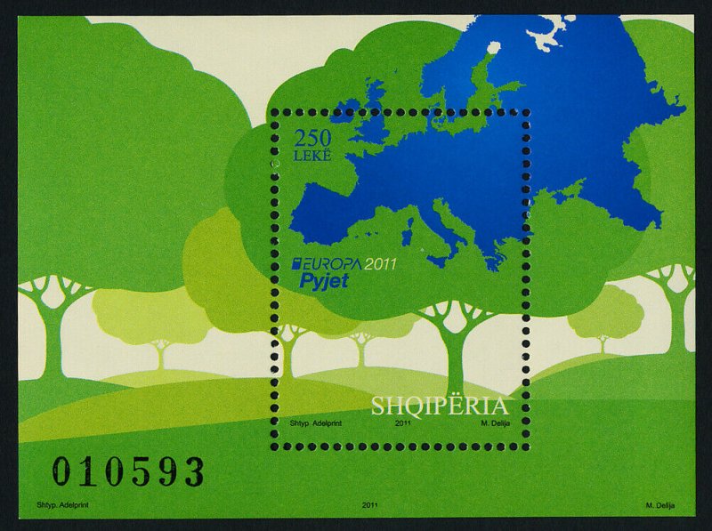 Albania 2907-8 MNH EUROPA, Map, International Year of the Forests