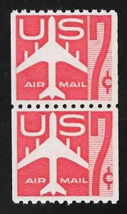 C61 7 cents Jet Silhouette, coil pair Stamp mint OG NH VF