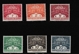 Guinea # J42-47, Potage Due Stamps, Mint NH, 1/2 Cat.