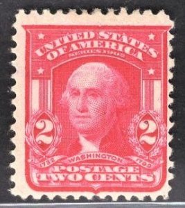 US Stamp#319 2c Carmine Washington Type I MINT Hinged OG SCV $ $6.00 