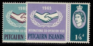 PITCAIRN ISLANDS QEII SG51-52, 1965 INTL co-op year set, LH MINT.