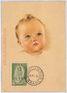 ad8726 - BRAZIL - POSTAL HISTORY - Maximum Card 1953 CHILDREN-