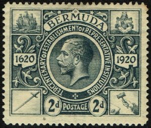 Bermuda #74  Unused - KGV King George V Tercentenary of Bermuda (1921)