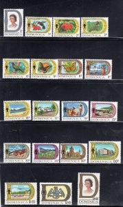 DOMINICA #268-286 1969 DEFINITIVES MINT VF LH O.G