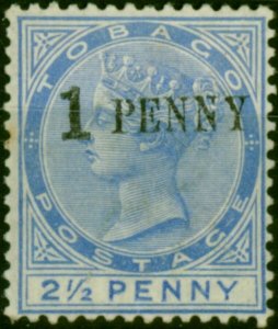 Tobago 1889 1d on 2 1/2d Dull Blue SG29 Good MM