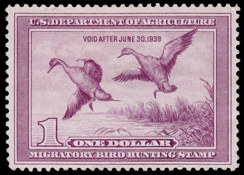 United States Hunting Permit Stamp Scott RW5 (1938) Mint LH VF, CV $200.00 W