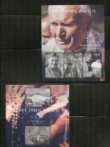 CLOSE-OUT SPECIAL ST. VINCENT MEMORIAL POPE JOHN PAUL II SHEET  & S/S MINT NH