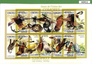 A0411-COMOROS - ERROR IMPERF  2009 Birds  Птицы  Overlapping prints