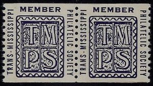 Trans - Mississippi Philatelic Society TMPS Cinderella Coil Poster Stamps MNH 