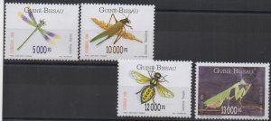 Guinea-Bissau 1996 Insects set of 4 stamps Mi. 1239 - 1241 MNH ** Scarce !