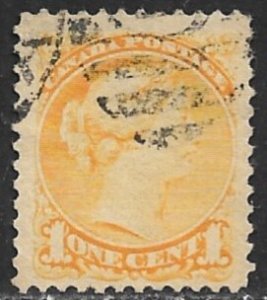 CANADA 1870-89 QV 1c Yellow Portrait Issue Sc 35 VFU