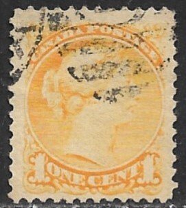 CANADA 1870-89 QV 1c Yellow Portrait Issue Sc 35 VFU