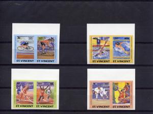 St.Vincent 1984 Los Angeles Olympics (8) Imperforated MNH .Sc# 765/68