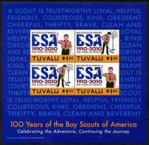 Tuvalu 2010 Centenary of Boy Scouts of America #1 perf sh...