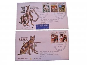 AUSTRALIA FDCs -  1971 - LOT OF 2  -  Australian Animal Conservation    (aus40)