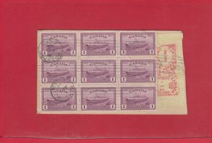 9 x $1.00 Ferry + meter $9.12 on RPO BANK Money Tag Registered Canada cover 