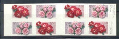 Norway Sc 1304b 2001 roses stamp booklet mint NH