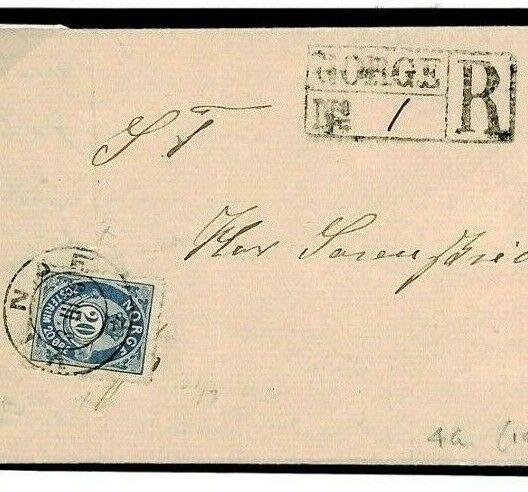 F439 NORWAY Classic Registered *Vinje* CDS Superb 1886 Cover