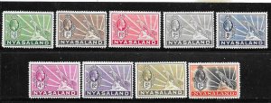 Nyasaland  Protectorate #38-46 (MNH&MLH) CV $49.50