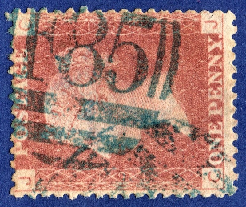 [mag922] 1864 GB USED ABROAD IN MAYAGUEZ PORTO RICO F85(blue) 1d red PL149 SGZ33