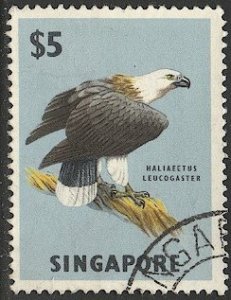 SINGAPORE 1963 Sc 69 Used VF $5 Eagle / Bird, cv $8.50