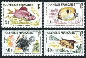 Fr Polynesia 199-202,MNH.Mi 24-27. Fish 1962.Squirrel-fish,Lion-fish,Box-fish.