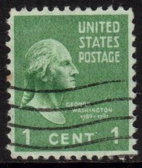US Scott 804, 1938 Presidential 1c Washington used
