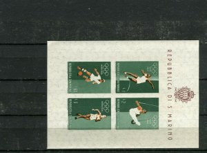 SAN MARINO; 1960 early Olympics issue S. SHEET fine MINT hinged item