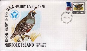 Norfolk Islands, Worldwide First Day Cover, Birds