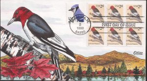 Fred Collins Hand Painted Combo FDC for the 1996 Red-headed Woodpecker Stamp
