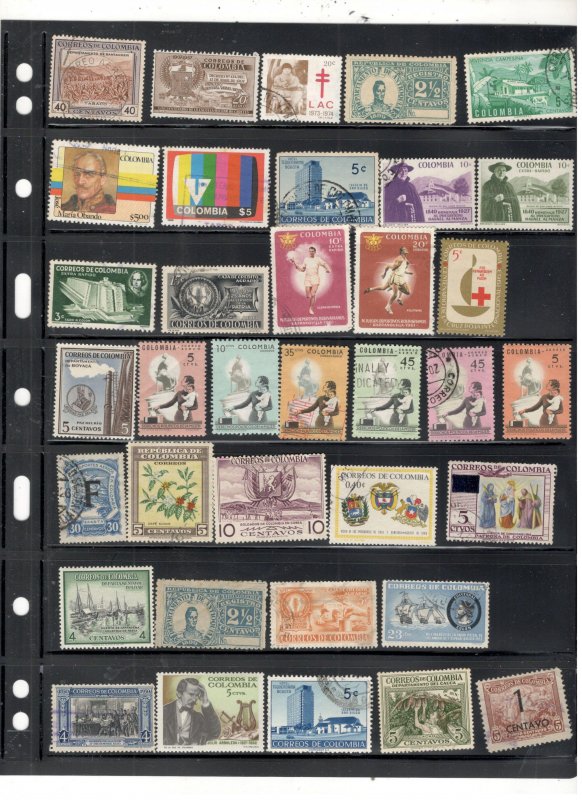 COLUMBIA COLLECTION ON STOCK SHEET MINT/USED