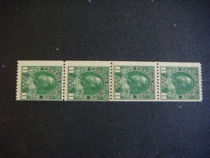 wbstamps: Canada 131i MOG NH paste-up strip of 4 Cat $65