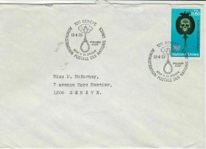 Geneva United Nations 1973  stamps cover ref 21654