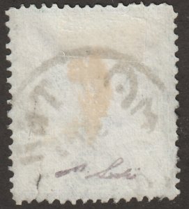 Persian stamp, Scott# 49, used, certified, 25c, green,  #APS-2