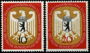 GERMANY BERLIN 1955 PARLIAMENT SESSION MINT(NH) SG B126-7 Wmk.294 P.14 SUPERB