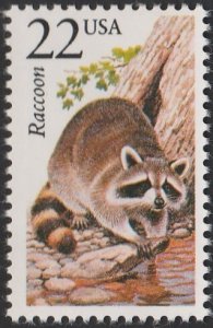 USA #2331 1987 22c Raccoon MNH.