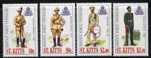 ST. KITTS - 1996 - Defence Force Centenary - Perf 4v Set - Mint Never Hinged