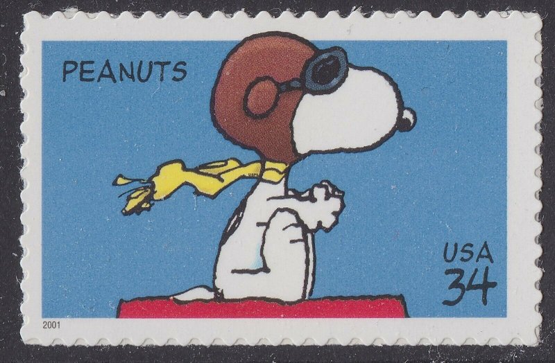 US 3507 Peanuts Snoopy 34c single (1 stamp) MNH 2001 