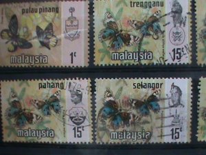 ​MALAYSIA-1971 -MILITARY-LOVELY BUTTERFLIES USED 12 STAMPS-#M41 -VERY FINE