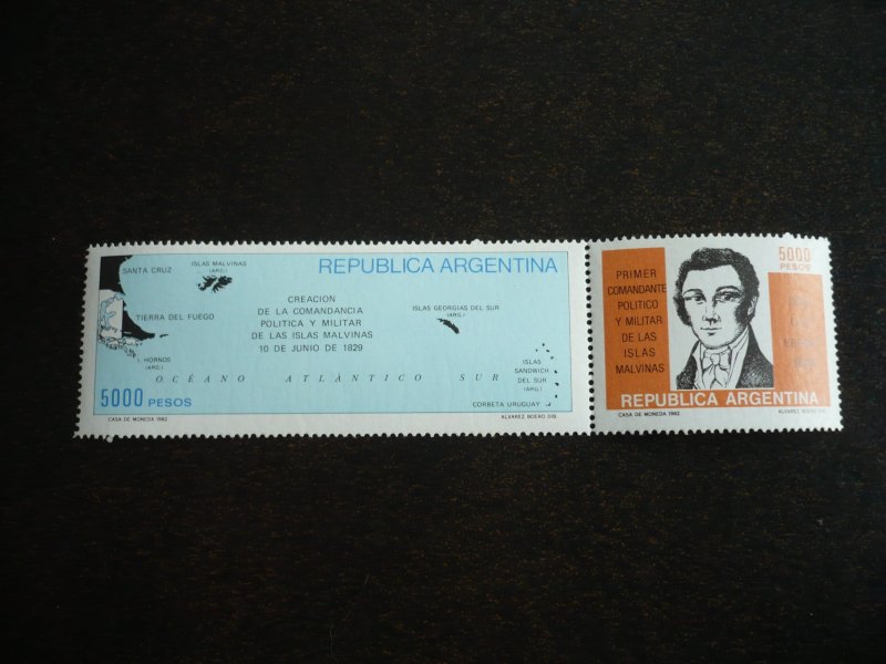 Stamps - Argentina - Scott# 1366a - Mint Never Hinged Set of 2 Stamps
