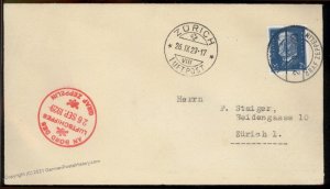 Germany 1929 Graf Zeppelin Switzerland Si35d Bordpost ZURICH Cover 250 Flo 99770